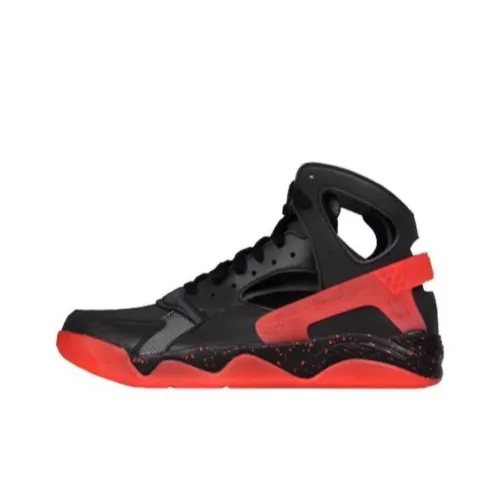 Nike Air Pilot Huarache Амортизация Износостойкий MID Баскетбольные кроссовки Мужские Черные Красные