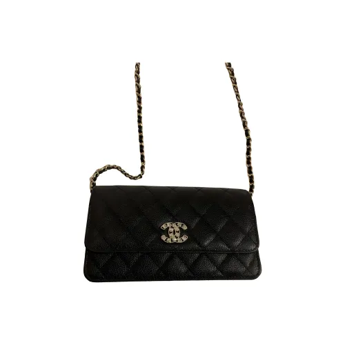 CHANEL WOC Корова Кожа Сумка через плечо Женская Черная