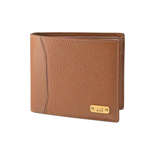 Dunhill Телячья кожа Кошелек Мужской Коричневый Золотой