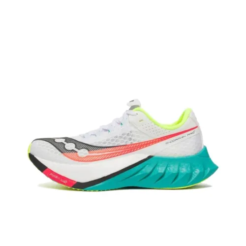 Saucony Endorphin Pro 4 Устойчивые к истиранию Низкие Беговые кроссовки Женские Белые