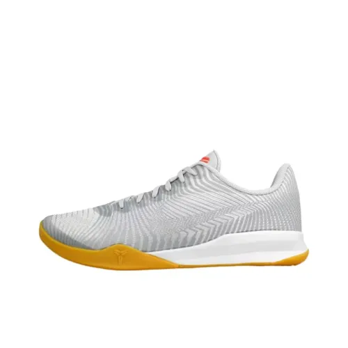 nike KB Mentality Устойчивый к истиранию Низкий Топ Винтажные Баскетбольные Кроссовки Мужские Серые