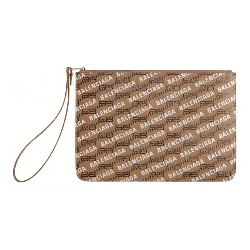 Balenciaga Cotton Clutch Medium Women's Brown