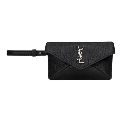 SAINT LAURENT Cassandre GRAIN LEATHER Клатч Маленький Унисекс Черный