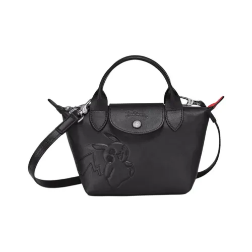 LONGCHAMP Le Pliage Cuir Овчина Сумка через плечо Сумка Мини Женская Черная