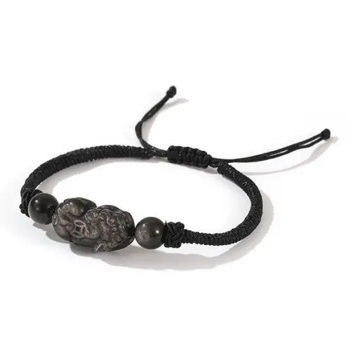 CLARKIA FLOWER Обсидиан Клубничный кварц Браслет Шнурок Унисекс