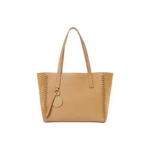 See By Chloe Замша с коровьей кожей Тоут Сумка Сумка для покупок Сумка на плечо Сумка Маленькая Женская Светлый Умбра