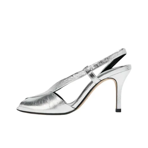 ZARA One Ремень Сандалии 9,5 см Женские Серебряные