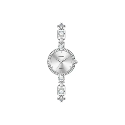 MELSMAO Кварцевый механизм сплав ремешок женские часы серебристый циферблат