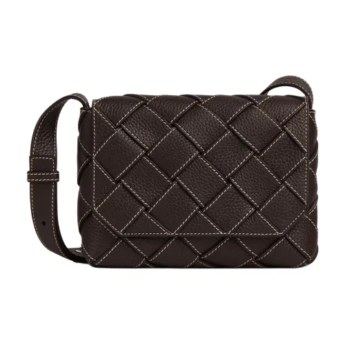 Bottega Veneta Diago Сумка через плечо из коровьей кожи Мужская Темно-коричневая