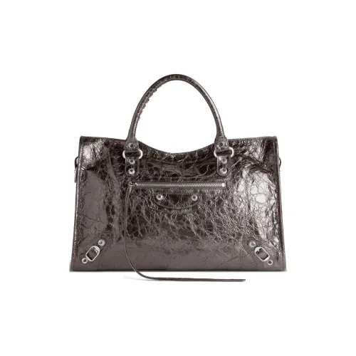 Balenciaga Lambskin One Shoulder Bag Medium Women's Metallic Gray Баленсиага Ламмскин Одну Плечо Сумка Средний Женский Металлический Серый