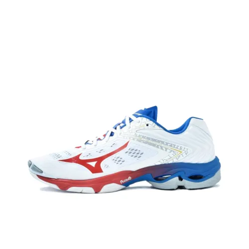 Mizuno Wave Lightning Z5 Амортизация Низкий Топ Тренировочные Кроссовки Унисекс Белый Красный Синий