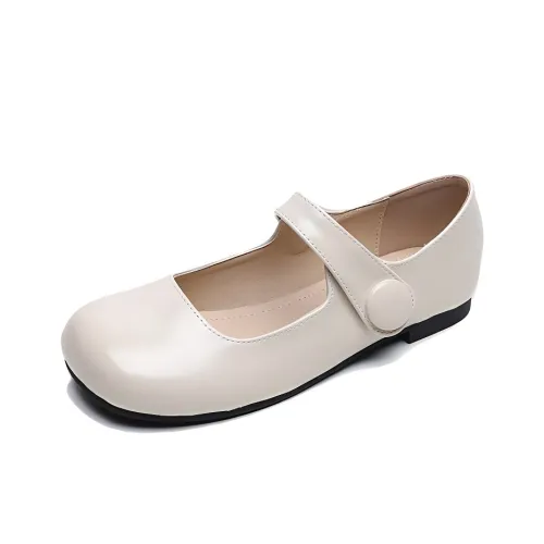 WEISHIBANGWEI Туфли Мэри Джейн с плоской подошвой женские абрикосовые