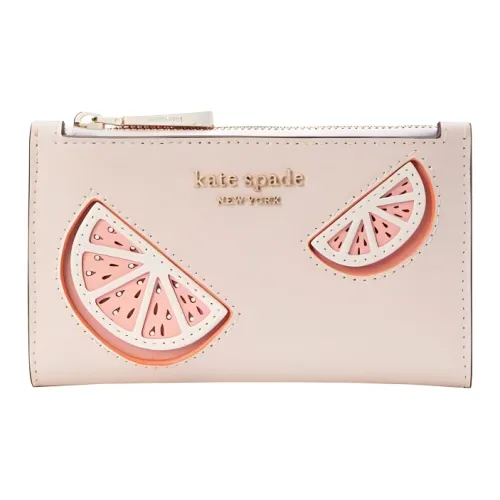 Kate Spade Коровья кожа Держатель для карт кошелек Маленький Женские Бледно-розовый цвет кизила Цвет
