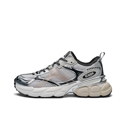 KAPPA Спина к Спине Низкий Топ Толстая Подошва Кроссовки Унисекс Серебряный