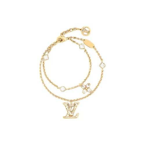 LOUIS VUITTON Металл Искусственный кристалл Браслеты Унисекс Золото