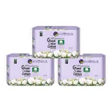 Естественный 100% хлопок Удлиненные Ночные Гигиенические прокладки *3 упаковки