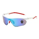 Белая оправа с зелеными зеркальными линзами