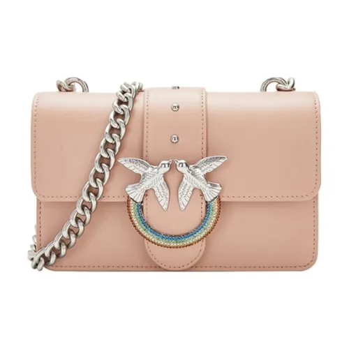 PINKO Любовь IconSIMPLY Коровья кожа Swallow Сумка Сумка через плечо Мини Женская Розовая