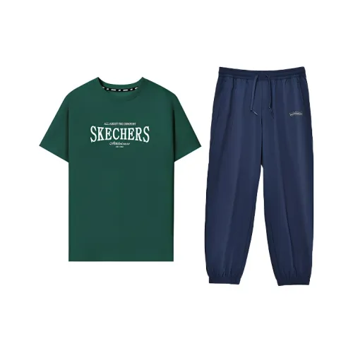 Skechers Basic Activity Series Повседневная Спортивная Одежда Мужской Двухкомпонентный Комплект