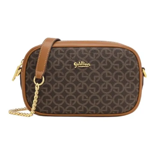 GOLDLION Сумка через плечо из ПВХ маленькая сумка на плечо женская экрю коричневый кофейный