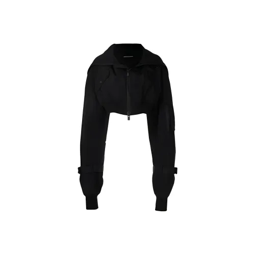 Yohji Yamamoto Черное Женское Короткое Пальто