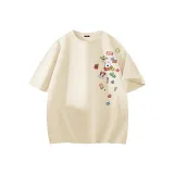 [Heavyweight 100% cotton] Светлый бежевый (Большой, милый, парк развлечений, левая сторона, плечо, этикетка)