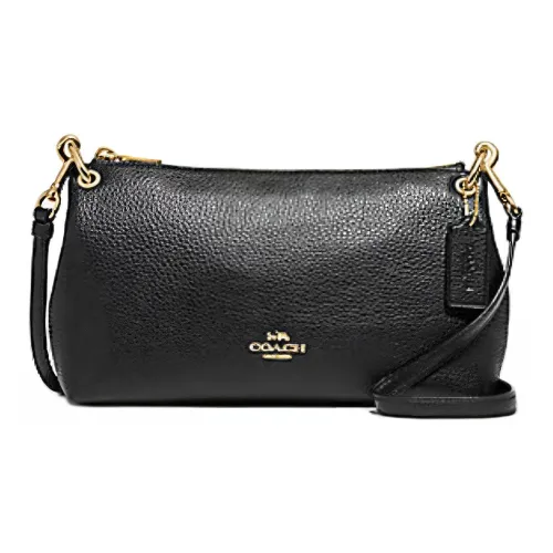 COACH Charley Pebble Leather Crossbody Bag Large Women's Black