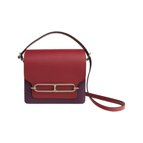 HERMES Roulis Evercolor Телячья кожа Сумка через плечо Мини Женская Фиолетовая Черная Смородина Гранат Красный