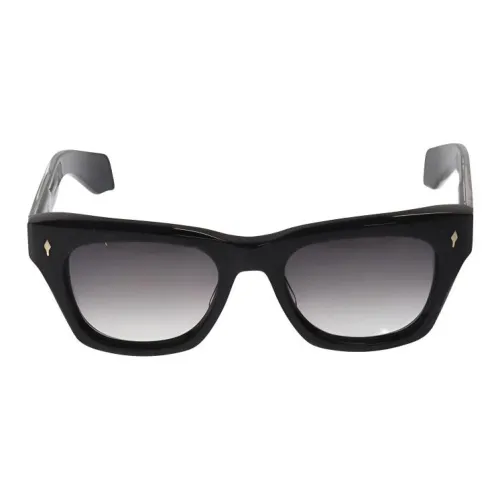 JACQUES MARIE MAGE Прямоугольные Солнцезащитные очки Мужские Черные