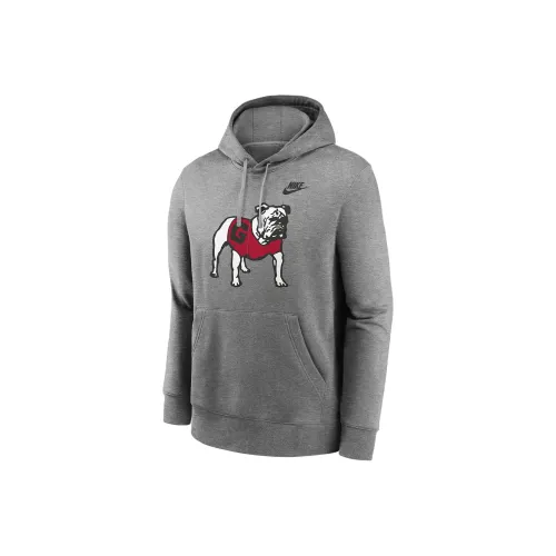nike CollegeGeorgia FW24 Bulldogs Legacy Клуб Primary Логотип Толстовка Мужской Серый
