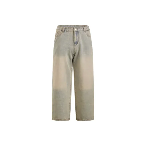 404MOB GANG Грязно-желтые унисекс джинсы