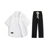 Белый + Черный Повседневные Штаны