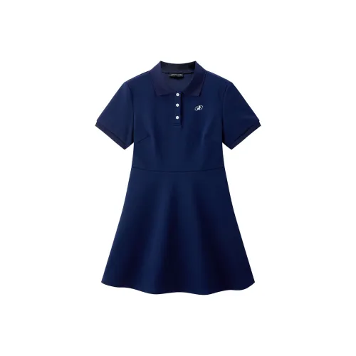 PEACEBIRD Короткий рукав Платье Женское Темно-синий