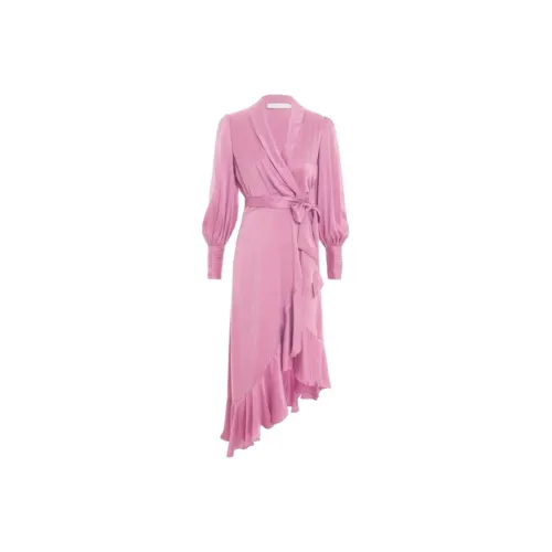 Zimmermann Розово-фиолетовый Женские Длинные Платья с Рукавами