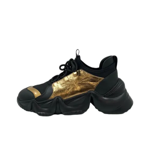 CINDY C ERIC Высота Увеличивающие Кроссовки Женские Черный Золото