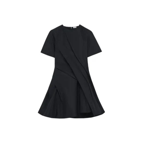 LOEWE FW25 Короткий рукав Платье Женское Черное
