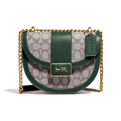 COACH Alie Коровья кожа Седло Сумка Сумка через плечо Маленькая женская зеленая