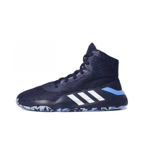 Adidas Pro Bounce 2019 Противоскользящие Устойчивые к истиранию MID Топ Баскетбольные кроссовки Унисекс Синий