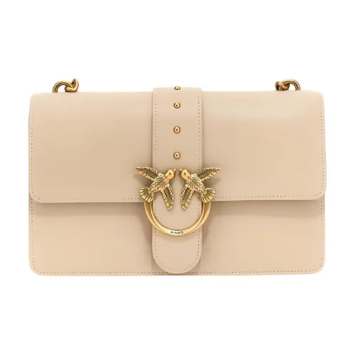 PINKO Сумка через плечо из телячьей кожи сумка на плечо женская бежевая