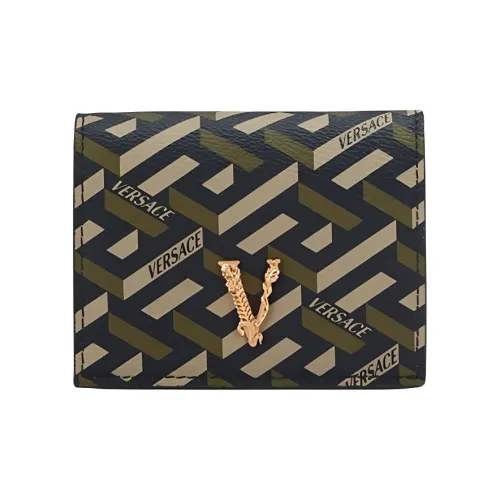 VERSACE Кожаный держатель для карт и кошелек женский многоцветный