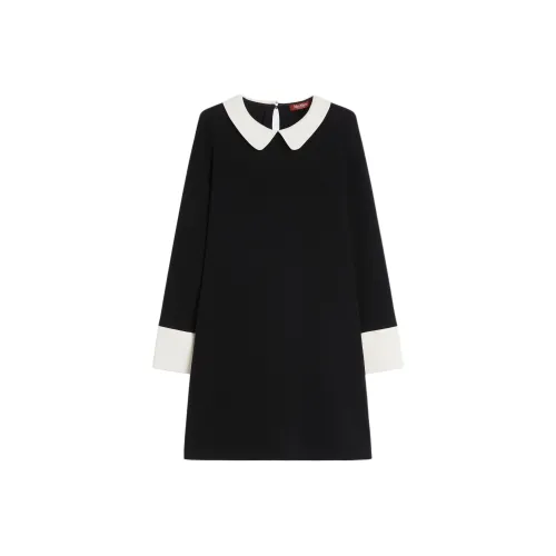 MaxMara Studio Длинное платье с длинными рукавами женское черное