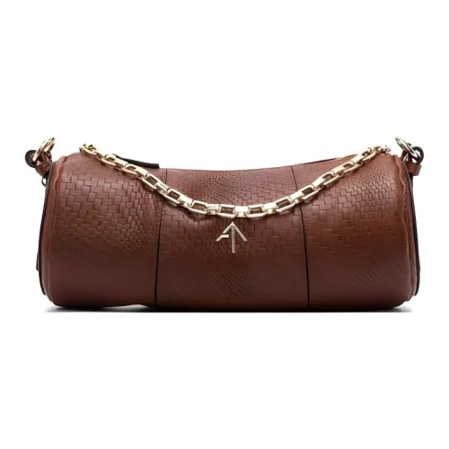 Manu Atelier Цилиндр Телячья кожа Цилиндрическая сумка Сумка через плечо Женская Коричневая