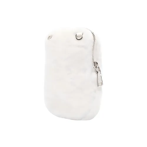 PRADA Нейлон с хлопком искусственный мех сумка через плечо мини женский белый