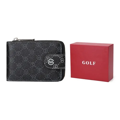 GOLF Синтетическая кожа Key Pouch Водительские права Case Мелочь Кошелек Accordion Картхолдер Маленький Мужской Черный