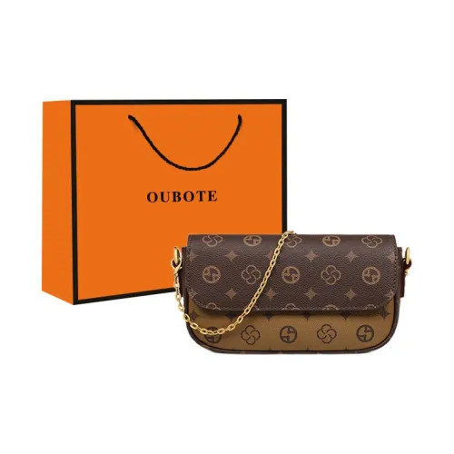 OUBOTE Синтетическая кожа Маленькая квадратная сумка Сумка через плечо Стандартная Женская Кофейного цвета