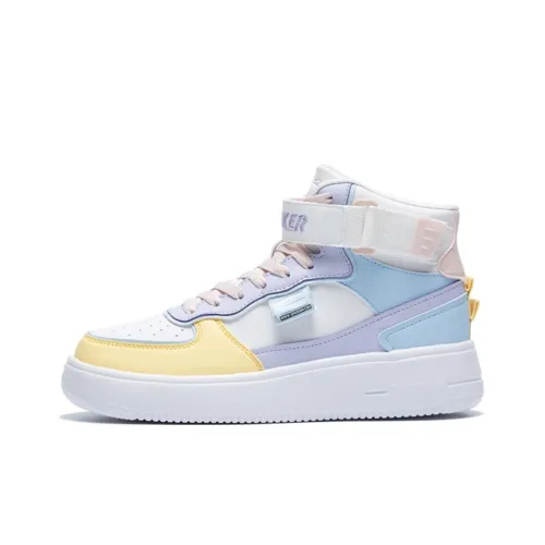 QIAODAN Slip-resistant Abrasion-resistant High Top Skateboard Shoes Женские Белые Фиолетовые