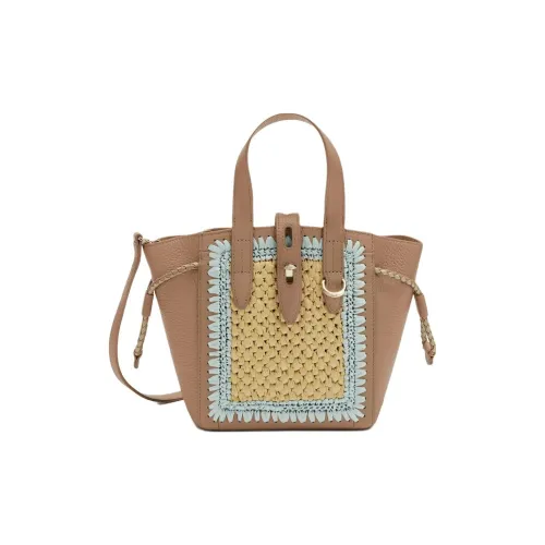 Furla Net Collection Рельефная Телячья Кожа Тоут Сумка Сумка для покупок Сумка через плечо Мини Сумка Женская Коричневая