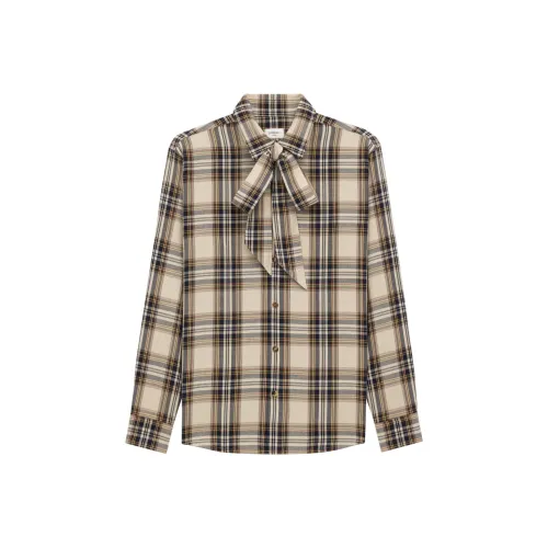 SAINT LAURENT Рубашка Женская Коричневая