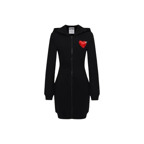 MOSCHINO Черное Женское Длинное Платье с Рукавами