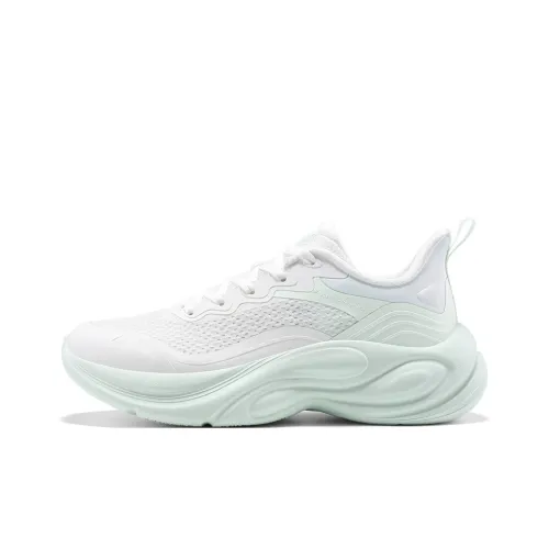 361° Slip Устойчивый к истиранию Низкий Топ Повседневные Беговые кроссовки Женские Белый Зеленый